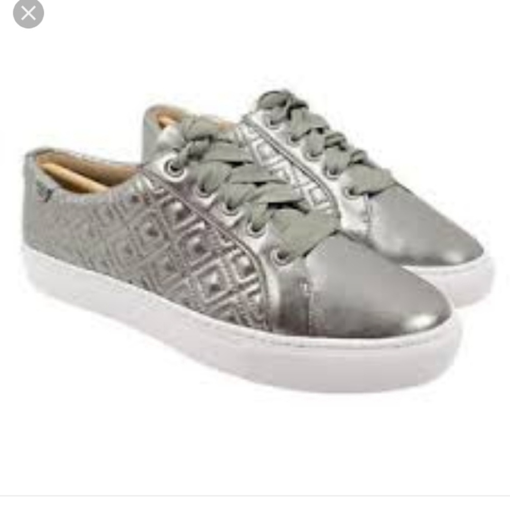 Brand new silver Tory burch sneakers.